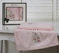 Комплект полотенец в подарочной упаковке розовый 50х90-70х140 88462/CHAR004