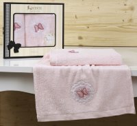 Комплект полотенец в подарочной упаковке розовый 50х90-70х140 88460/CHAR004