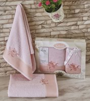 Комплект махровых полотенец в подарочной упаковке светло-розовый 50x90-70х140 2112/CHAR004