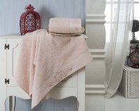 Комплект махровых полотенец в подарочной упаковке розовый 50x90-70х140 1225/CHAR004