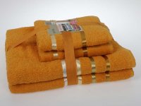 Комплект махровых полотенец темно-желтый 50х80*2-70х140*2 953/CHAR005