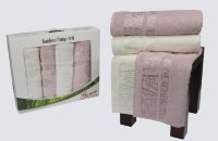 Комплект полотенец в подарочной упаковке кремовый-грязно-розовый   50x90-90x150 728/CHAR002