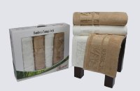 Комплект полотенец в подарочной упаковке кремовый-коричневый 50x90-90x150 728/CHAR007