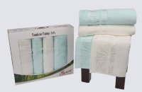 Комплект полотенец в подарочной упаковке кремовый-светло-зеленый 50x90-90x150 728/CHAR015
