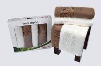 Комплект полотенец в подарочной упаковке кремовый-бежевый 50x90-90x150 728/CHAR018