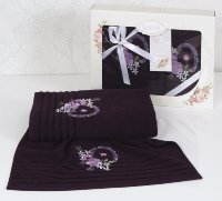 Комплект махровых полотенец в подарочной упаковке светло-лавандовый 50x90-70х140  2120/CHAR005
