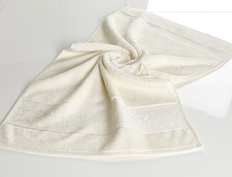 Полотенце  KARNA Bamboo PANDORA-3 молочное 50х90 2156/CHAR002