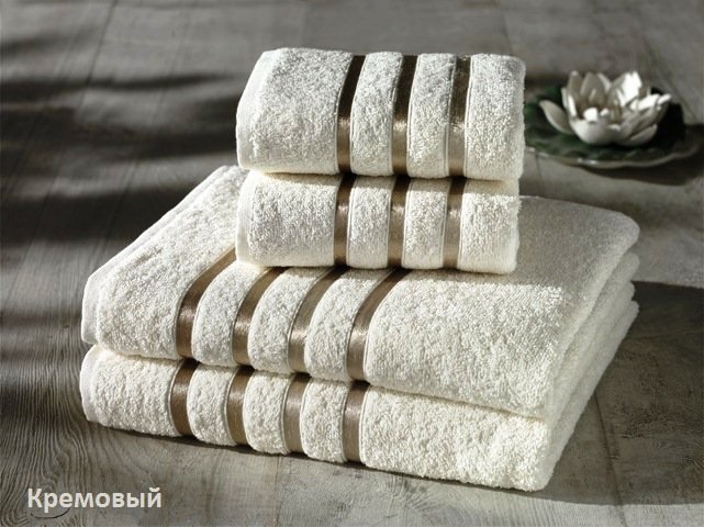 Комплект махровых полотенец кремовый 50х80*2-70х140*2 953/CHAR011